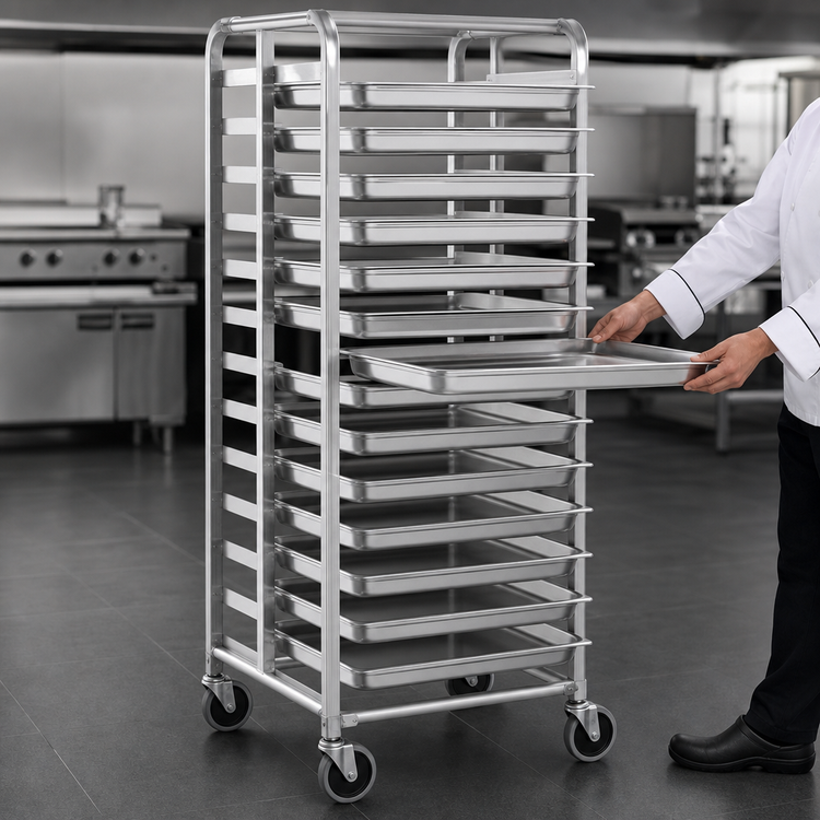 Product image #3 for Metro Mobile Side-Load Aluminum Pan Rack for 18 Full-Size Pans
