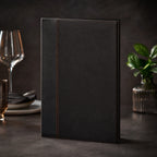 Thumbnail image #3 for American Metalcraft Securit MCTRLSBL Faux Leather Booklet Menu Cover, 10 x 13 Inches, Black, 2-Page Inserts Case of 40