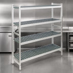 Thumbnail image #3 for Fermod Fermostock 4R59C83 4-Tier Stationary Starter Shelving Unit, Anodized Aluminum with Removable Polymer Inserts, 59"W x 22"D x 83"H
