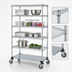 Thumbnail image #3 for Quantum Mobile 5-Shelf Wire Shelving Cart, 36 Inch W x 18 Inch D x 80 Inch H, Chrome Finish