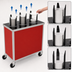 Thumbnail image #3 for Atlas Metal MEPD4-7-1/4 Mobile Enclosed Plate Dispenser, 4-Tube, 7-1/4 Inch Plate Capacity