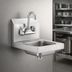 Thumbnail image #3 for Steel Works Stainless SWHS-15 Wall-Mount 304 Stainless Steel Hand Wash Sink with Gooseneck Faucet