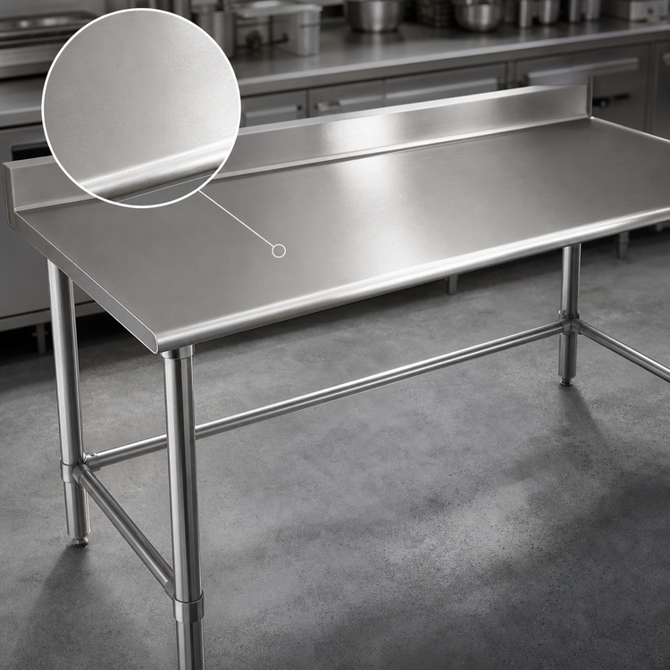 Product image #3 for Eagle Spec-Master 144-Inch x 24-Inch Stainless Steel Work Table with 4-1/2-Inch Backsplash