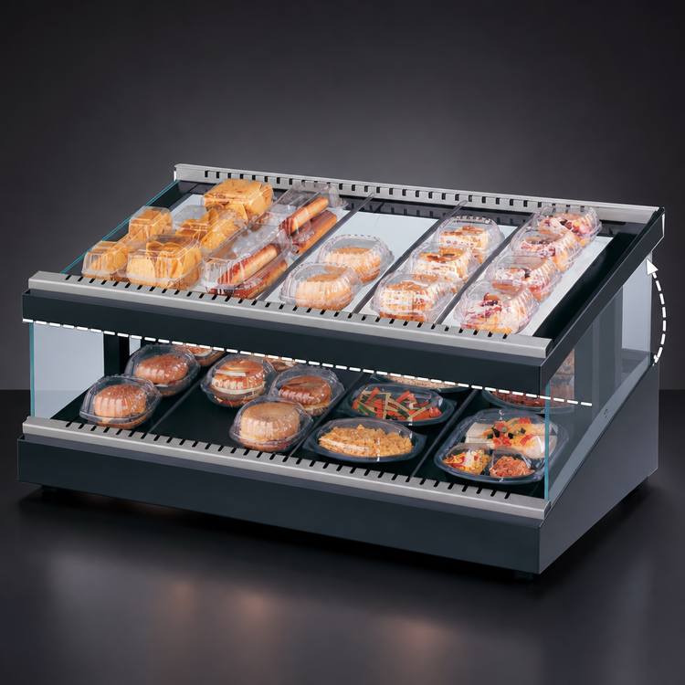 Product image #3 for Hatco Glo-Ray Designer Slant Countertop Hot Food Display Warmer, 33-Inch Wide, Heated Glass Shelf