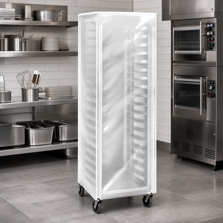 Product image #3 for Panco White Vinyl Full-Height Rack Cover with Clear Window and Dual Zippers, 24 x 30 x 69 Inches