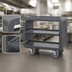 Thumbnail image #4 for Cambro Service Cart Pro Medium Open-Sided 3-Shelf Bus Cart, Charcoal Gray