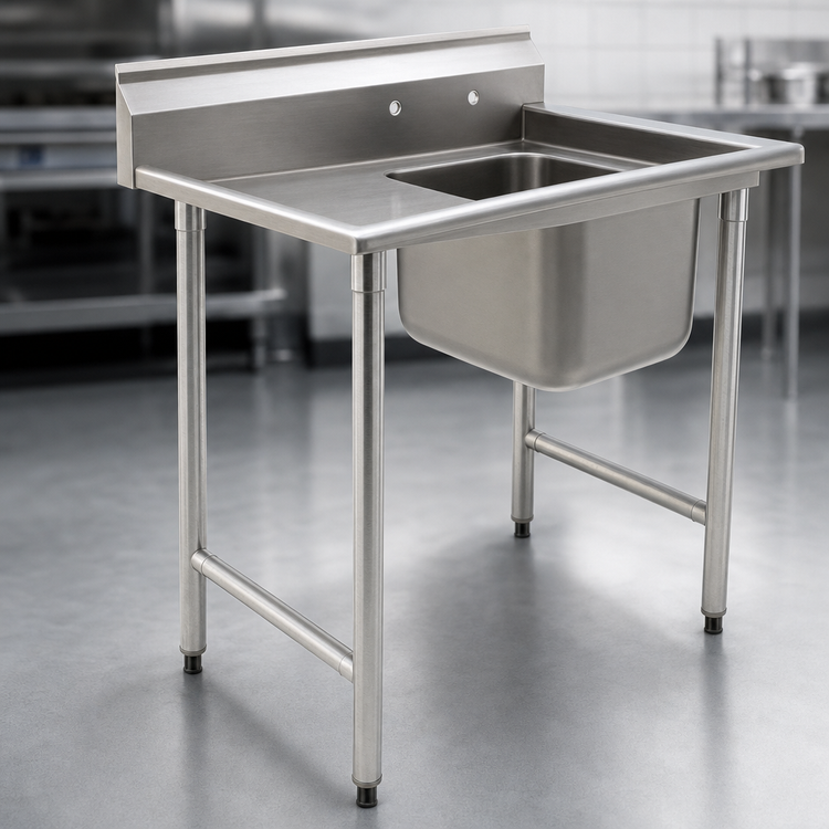 Product image #3 for Eagle Group 1-Compartment Commercial Sink with Left Drainboard, 18 x 24 Bowl, 40-3/4 Inch W