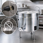 Thumbnail image #3 for Cleveland Range Short Series KEL40SH 40-Gallon Electric Steam-Jacketed Kettle with Tri-Leg Base, Full Jacket, 316 Stainless Steel Liner