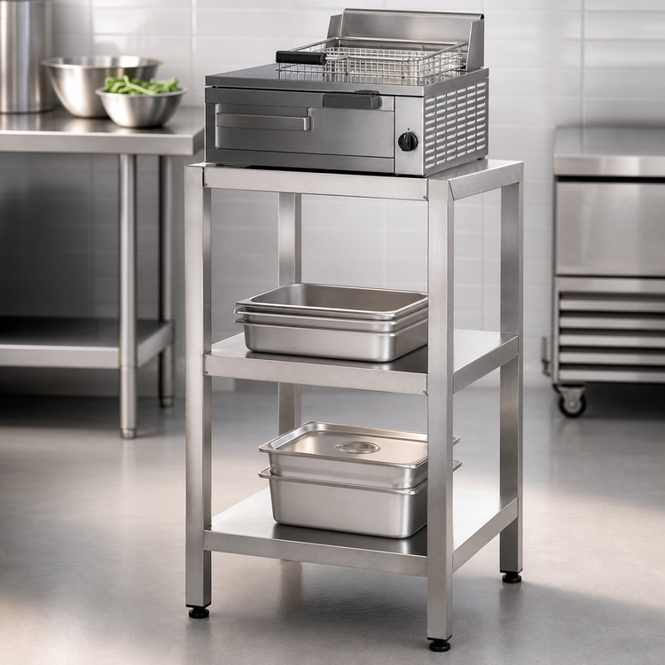 Product image #3 for Vulcan Two-Shelf Stainless Steel Equipment Stand for Mini-Jet