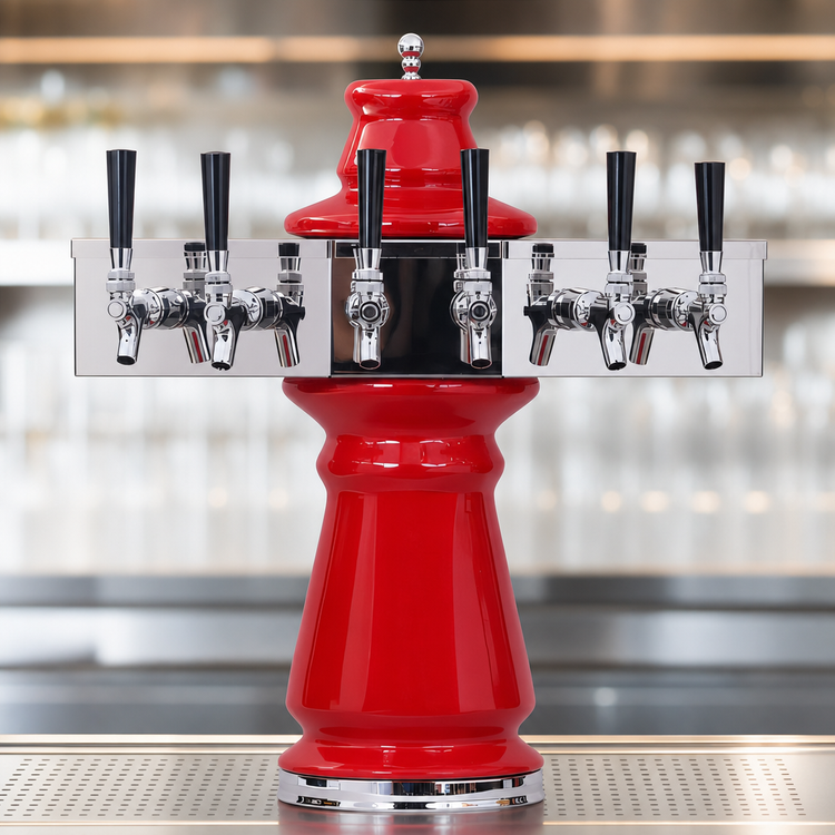 Product image #3 for Glastender Vienna 6-Faucet Glycol-Cooled Draft Dispensing Tower, Ceramic, Mirror Finish
