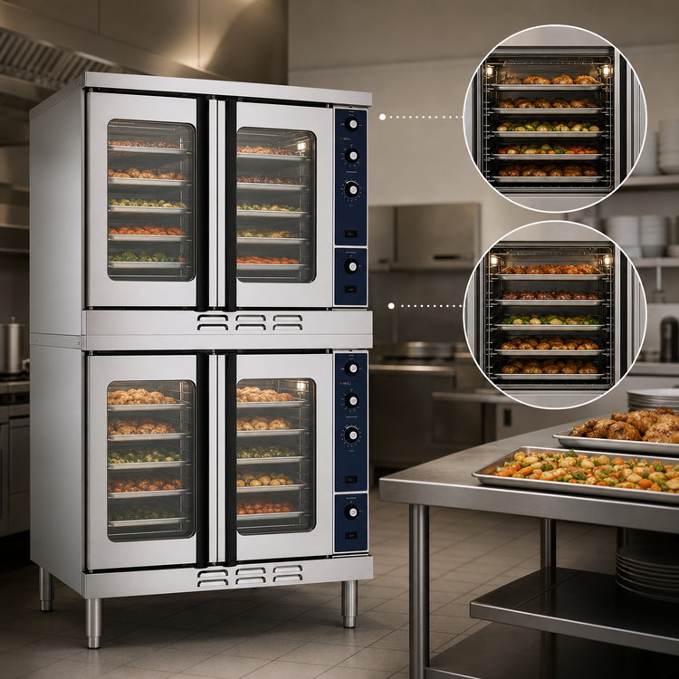 Product image #3 for Duke 613Q-G4XX Double-Deck Deep Depth Gas Convection Oven with 8" Legs