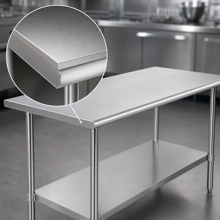 Product image #3 for 84-Inch x 36-Inch 400-Series Stainless Steel Work Table with Adjustable Undershelf
