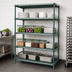 Thumbnail image #3 for Quantum 4-Tier Stationary Wire Plastic Mat Shelving Unit, 48 x 24 x 86 Inches, Green Epoxy