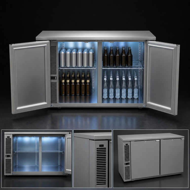 Product image #3 for Glastender C1SL44-UC One-Zone Side-Serviced Low-Profile Undercounter Cooler, 44 Inch, 2-Section, Stainless Steel Top