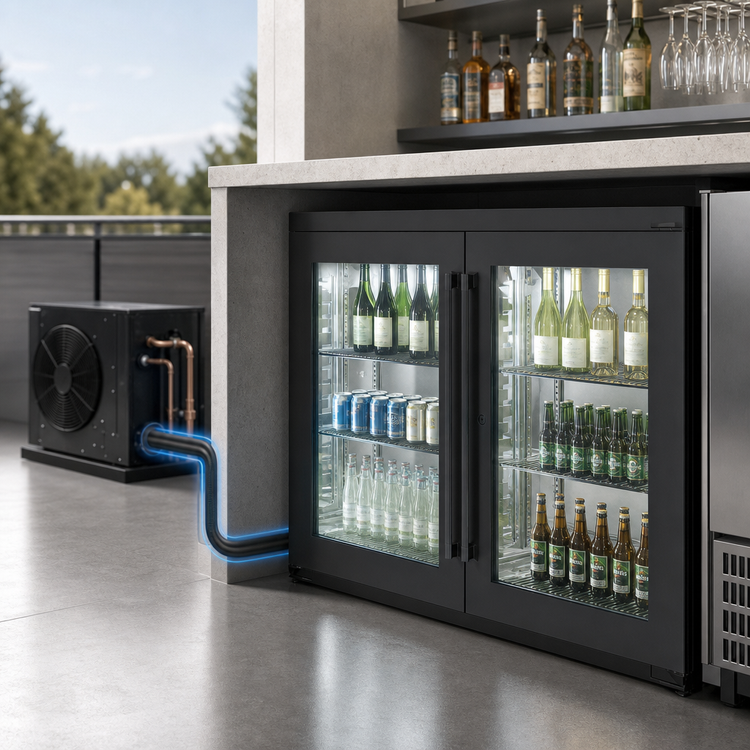 Product image #4 for Perlick PTR48 Pass-Thru Refrigerated Back Bar Cabinet, Two-Section, 48-Inch, Remote Refrigeration