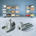 Thumbnail image #3 for Metro qwikTRAK LBTEK3 Double-Deep Floor-Track Shelving Stationary End Unit Kit, 74"H, Epoxy-Coated Steel