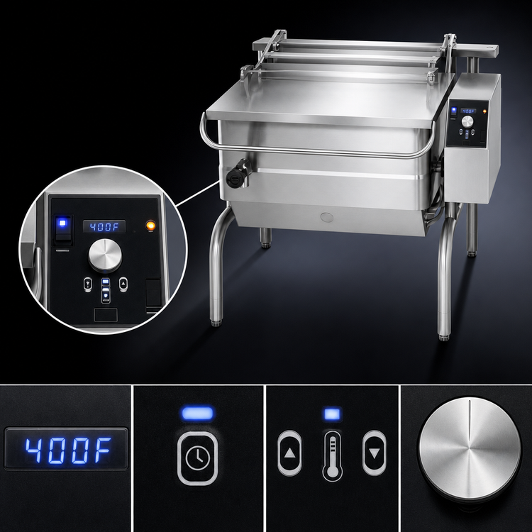 Product image #3 for Groen Electric 40-Gallon Braising Pan and Tilt Skillet with Advanced Electronic Controls