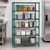 Thumbnail image #3 for Eagle Group Valu-Gard 5-Tier Stationary Wire Shelving Starter Unit, 48W x 24D x 74H, Green Epoxy