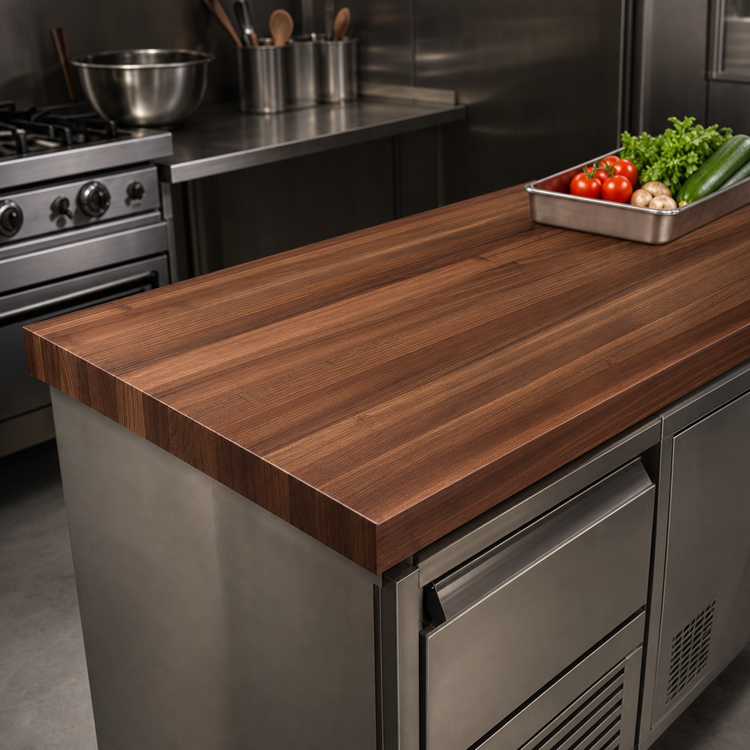 Product image #3 for Boos Block 72" x 25" American Black Walnut Edge Grain Kitchen Countertop