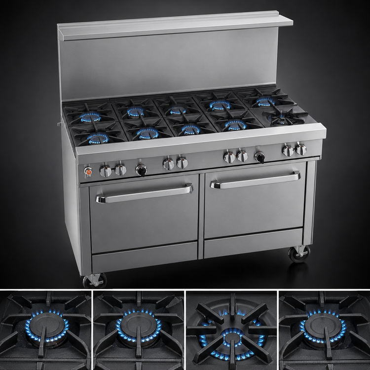 Product image #3 for Southbend Ultimate 48-Inch Gas Restaurant Range with 7 Open Burners, Convection Oven, and Cabinet Base