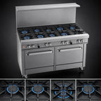 Thumbnail image #3 for Southbend (Middleby) Ultimate 4484AC-5L 48-Inch Gas Restaurant Range with 7 Open Burners, Convection Oven & Cabinet Base