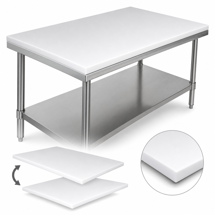 Product image #3 for John Boos 120-Inch x 30-Inch Reversible Poly Replacement Work Table Top, 3/4-Inch Thick