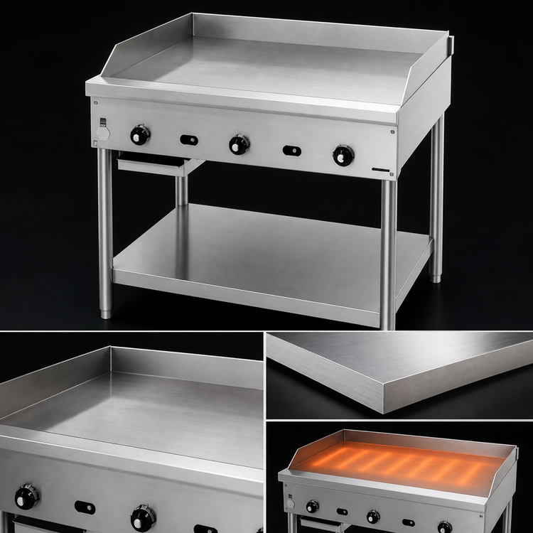 Product image #3 for Jade Range Supreme JGT-2460-F Floor Model Gas Griddle - 60" Wide, 1" Thick Plate