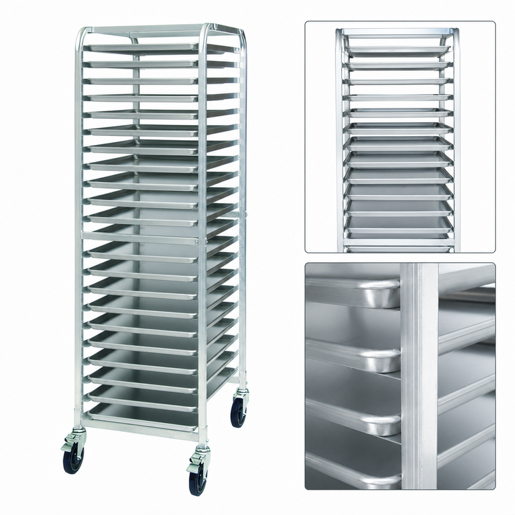 Product image #3 for Winco AWRK-30 Mobile Full-Height End-Loading Aluminum Sheet Pan Rack, 30-Pan Capacity