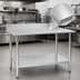 Thumbnail image #3 for Eagle Group Deluxe Series 144-Inch Stainless Steel Work Table with 4-1/2-Inch Backsplash and Undershelf