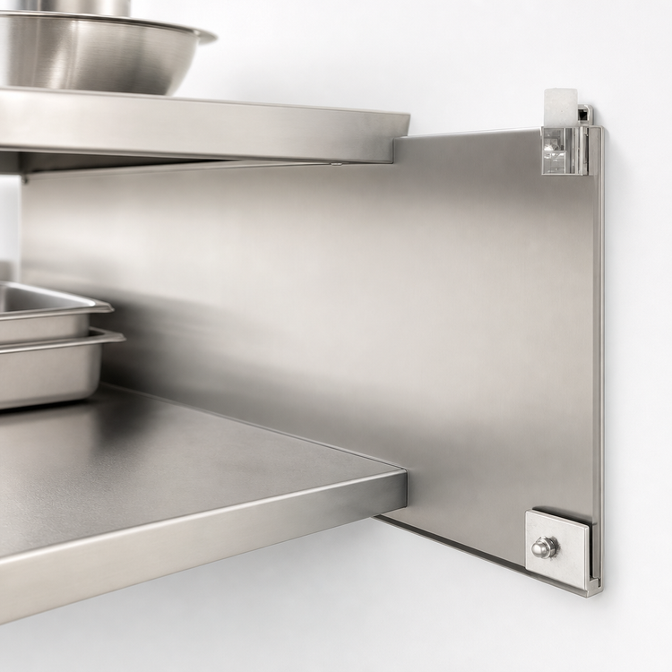 Product image #3 for Eagle Group Single Knob Right Foot Bracket for Cantilevered Shelving Systems, 18-Inch Stainless Steel