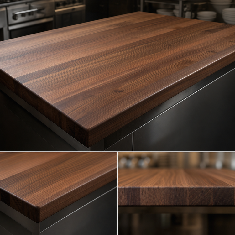 Product image #3 for Boos Block 132" x 25" American Black Walnut Kitchen Countertop with Varnique Finish