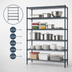 Thumbnail image #3 for Mixrite 72 Inch x 24 Inch 5-Shelf Epoxy Wire Shelving Unit with 86 Inch Posts, Slate Gray
