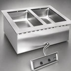 Thumbnail image #3 for Eagle Group SGDI-2-240T6-D 2-Well Drop-In Electric Hot Food Well, Individual Full-Size Pans, Wet/Dry, Drain, 240V