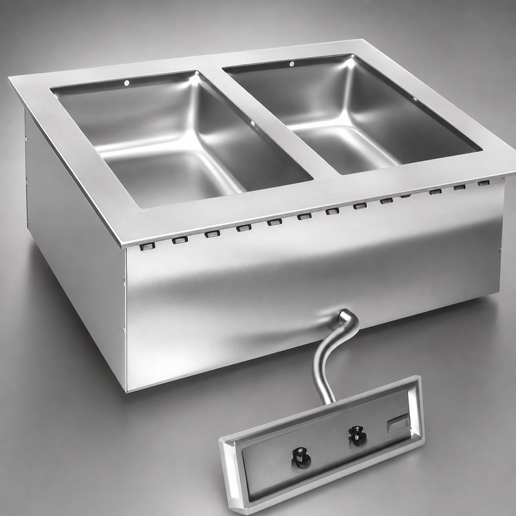 Product image #3 for Eagle Group SGDI-2-240T6-D 2-Well Drop-In Electric Hot Food Well with Drain