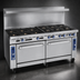 Thumbnail image #3 for Imperial Pro Series 72-Inch Gas Restaurant Range with 6 Open Burners, 6 Step-Up Open Burners, Convection Oven and Cabinet Base
