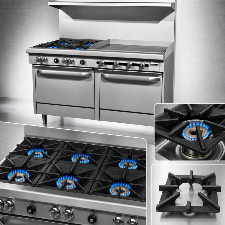 Product image #3 for Southbend S-Series 60-Inch Gas Restaurant Range with 6 Open Burners, 24-Inch Griddle, Standard Oven and Cabinet Base
