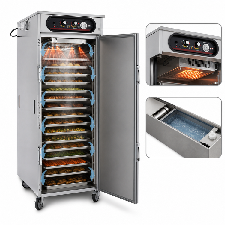Product image #4 for hotLOGIX HL9-18 Full Height Humidified Heated Holding Cabinet, 36 Pan Capacity