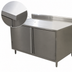 Thumbnail image #3 for BK Resources 60 Inch x 30 Inch 304 Stainless Steel Enclosed Work Table with Cabinet Base, Hinged Doors, and 5 Inch Backsplash