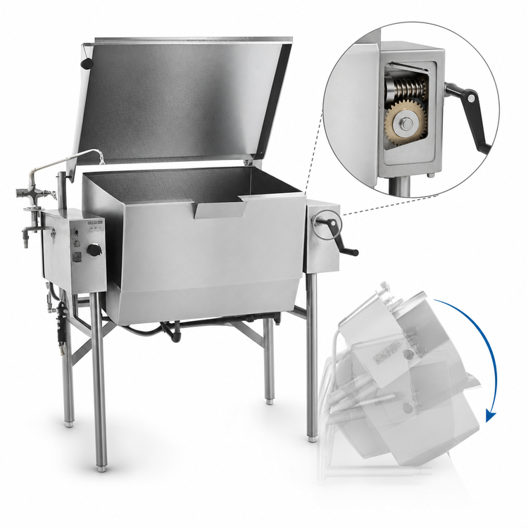 Product image #3 for Classic 37-Gallon Gas Tilting Skillet with Manual Tilt and Open Frame Base