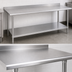 Thumbnail image #3 for Duke 84-Inch x 24-Inch 14-Gauge Stainless Steel Work Table with 1-1/8-Inch Riser and Undershelf