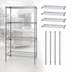 Thumbnail image #3 for Quantum Chrome Plated Wire Shelving Starter Kit, 4 Shelves, 42W x 30D x 86H