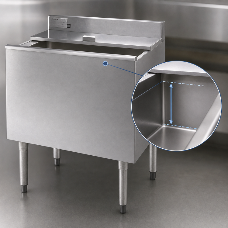 Product image #3 for Eagle 2200 Series 30 Inch Underbar Ice Bin/Cocktail Unit with Sliding Cover, 123 lb Capacity