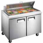 Thumbnail image #3 for Hurakan 60-Inch Refrigerated Sandwich Prep Table, 2-Door, 15 Cu. Ft., Self-Contained