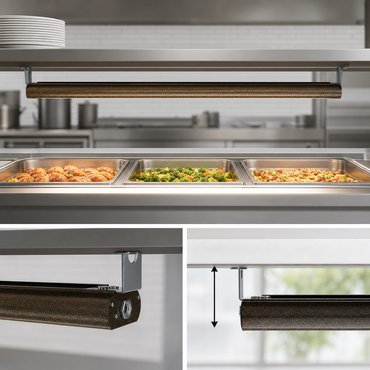 Product image #3 for Vollrath Low Profile Unlighted Single Strip Heat Lamp, 78 Inches, 120V