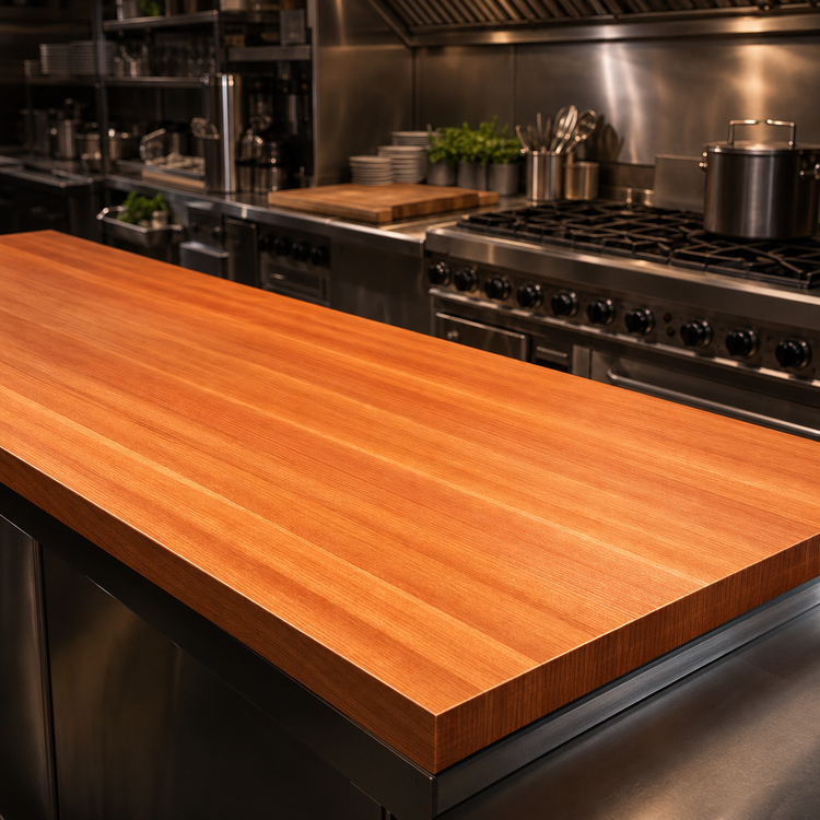Product image #3 for Boos Block American Cherry Edge Grain Kitchen Countertop, 132 x 36 x 3 Inches, Varnique Finish