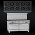 Thumbnail image #3 for Southbend S-Series 60-Inch Gas Restaurant Range with 10 Open Burners and 2 Cabinet Bases