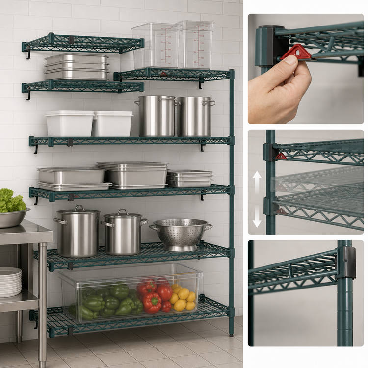 Product image #4 for Metro Super Erecta Super Adjustable Metroseal 3 Add-On Wire Shelving Unit, 60W x 21D x 74H, 5 Shelves