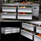 Thumbnail image #3 for Serv-Ware CB72-HC 74-Inch 4-Drawer Refrigerated Chef Base, Stainless Steel, Side-Mounted Self-Contained Refrigeration