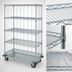 Thumbnail image #3 for Quantum Mobile Enclosure Wire Shelving Cart with 5 Shelves, 48 x 24 x 70 Inches, Chrome Plated Finish