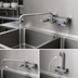 Thumbnail image #3 for T&S Brass B-1128-XS Wall-Mount Workboard Faucet with 12-Inch Swing Spout, 8-Inch Centers